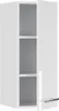 A white wall cabinet with a door and three shelves. Produktbild-Vorschau