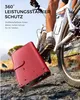 A red phone case is shown falling on a rocky surface next to a bicycle wheel. Produktbild-Vorschau