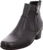 A black leather ankle boot with a side zipper is shown against a white background. Anteprima dell’immagine prodotto
