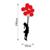 Wallity, Banksy - 11, decorazione murale, nero, metallo, Anteprima dell’immagine prodotto 6