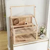 PawHut Drewniana klatka dla chomików, 3-poziomowa, klatka Podgląd zdjęcia produktu 9
