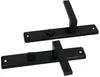 Two black door handles with mounting plates are shown against a white background. Náhled obrázku produktu