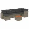 vidaXL 8-tlg. Garten-Sofagarnitur mit Kissen Grau Poly Produktbild-Vorschau 1