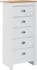 Avec 5 tiroirs 53x114x39 cm commode blanche / moderne chêne Voir les images du produit 1