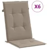 vidaXL Gartenstuhlauflagen für Hochlehner 6Stk. Taupe Produktbild-Vorschau 1
