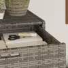 A close-up view of a grey rattan storage cabinet with books, scissors, and a marker on one of the shelves. Anteprima dell’immagine prodotto