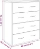 vidaXL Komoda z 4 szufladami 60x30,5x71 cm biały wysoki Podgląd zdjęcia produktu 7