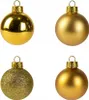 Four gold Christmas ornaments are displayed against a white background. Voir les images du produit