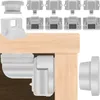 A collection of magnetic cabinet locks and their components, with a demonstration of one lock installed on a wooden cabinet. Voir les images du produit