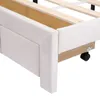 Čalouněná postel 140x200 cm s lamelovým roštem, opěradlem a Náhled obrázku produktu 8