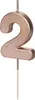 Geburtstagskerze Zahl 2, roségold, 4,5cm Produktbild-Vorschau 1