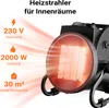 Wiltec Heizstrahler 2kW Keramik Heizgerät 2000W mit Produktbild-Vorschau 2
