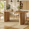Flieks Ausziehbarer Esstisch 120-160cm, ovaler Holztisch Produktbild-Vorschau 3