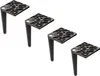 Four black furniture legs are arranged diagonally on a white background. Produktbild-Vorschau
