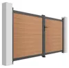 ATHOS 3 m H. 160 cm Massivholz-Schwingtor aus Teakholz mit Produktbild-Vorschau 3