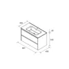 Noja Unterschrank 900 2 Schubladen + Waschbecken Nussbaum Produktbild-Vorschau 2