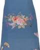 Clayre & Eef Küchenschürze 70x85 cm Blau Baumwolle Blumen Produktbild-Vorschau 2