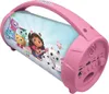 A pink portable Bluetooth speaker with cartoon characters from Gabby's Dollhouse. Voir les images du produit