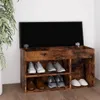 vidaXL Lavice na boty s polštářem kouřový dub 80x30x47 cm Náhled obrázku produktu 2
