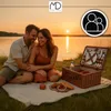 Cesto da picnic in vimini intrecciato per 4 persone, borsa Anteprima dell’immagine prodotto 6