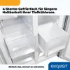 Interior view of a refrigerator's freezer compartments, highlighting storage drawers. Produktbild-Vorschau