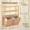 COSTWAY wasmand van bamboe met 2 compartimenten en een Productafbeelding-voorbeeld 3