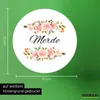 Huuraa Aufkleber Merde französisch Blumen 10cm rund Sticker Produktbild-Vorschau 3