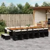 vidaXL 17-tlg. Garten-Essgruppe mit Kissen Schwarz Poly Produktbild-Vorschau 2