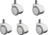 5x kolieska kancelárske stoličky 11mm priemer čapu 50mm Náhľad obrázku produktu 1