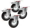Wiltec Doppelstopp-Lenkrollen Set 4x Vollgummirad Produktbild-Vorschau 1