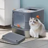 FATIVO Extra Großes Edelstahl Katzenklo mit Deckel & Produktbild-Vorschau 5