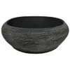 vidaXL Aufsatzwaschbecken Grau und Schwarz Oval 59x40x14 cm Produktbild-Vorschau 5