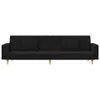Möbel Schlafsofa 2-Sitzer mit 2 Kissen Schwarz Stoff - Produktbild-Vorschau 4