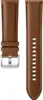 A brown leather watch band with white stitching and a silver buckle is shown against a white background. Náhľad obrázku produktu