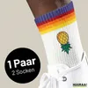 Huuraa Uni Socken Ananas Comic 37/41 Rainbow Baumwolle Produktbild-Vorschau 2