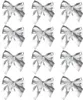 12pcs/Pack Weihnachtsbögen Ornamente Golden Silver Rot Produktbild-Vorschau 1