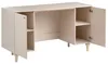 BELIANI Schreibtisch Hellbeige MDF 140 x 50 cm mit Türen Produktbild-Vorschau 4
