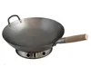 WOK PFANNE 40 cm runder Boden (Gas) mit Holzstiel und Produktbild-Vorschau 3