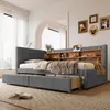 Merax Tagesbett 90x200cm, Schlafsofa mit 2 Schublade, USB, Produktbild-Vorschau 2