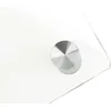 A close-up of a silver knob attached to a transparent surface, likely a monitor stand. Produktbild-Vorschau