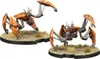 Two Star Wars Legion LM-432 Crab Droids are displayed on a sandy terrain base. Produktbild-Vorschau