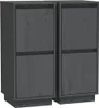 vidaXL Sideboards 2 Stk. Grau 31,5x34x75 cm Massivholz Produktbild-Vorschau 2
