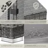 Collage of close-up images showing features of a rattan lounge set. Náhled obrázku produktu