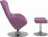 vidaXL Tabouret œuf avec repose-pieds en velours violet Voir les images du produit 5