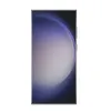 A smartphone with a purple and white abstract wallpaper displayed on its screen, presented against a white background. Produktbild-Vorschau