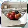 Corbeille à fruits, métal noir, panier de cuisine moderne, Voir les images du produit 8