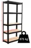 Kovový regál P9030, 180x90x30, nosnost 875 kg, černý Náhled obrázku produktu 11
