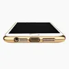 The bottom edge of a gold-colored smartphone case is shown against a white background. Produktbild-Vorschau