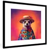 MuchoWow® Gerahmtes Poster Erdmännchen - Blumen - Hut - Produktbild-Vorschau 1