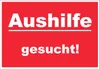 Aushilfe gesucht Schild mit Text Aushängeschild rot-weiss Produktbild-Vorschau 1